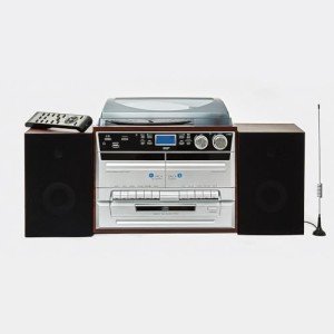 7-in-1 Music System with Turntable and Bluetooth