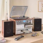 7-in-1 Music System with Turntable and Bluetooth