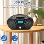 Portable CD Player Boombox with Bluetooth & FM Radio