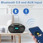 Portable CD Player Boombox with Bluetooth & FM Radio