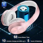 Rydohi Rose Gold Bluetooth Over-Ear Headphones 68H Playtime