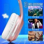 Rydohi Rose Gold Bluetooth Over-Ear Headphones 68H Playtime