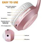 Rydohi Rose Gold Bluetooth Over-Ear Headphones 68H Playtime