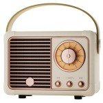 Beige Retro Bluetooth Speaker for All Ages