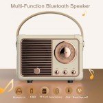 Beige Retro Bluetooth Speaker for All Ages