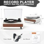 Udreamer Bluetooth Vinyl Record Player with Speaker