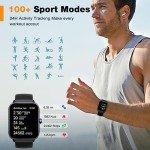 Ink Black Smart Watch with Fitness Tracker & Alexa