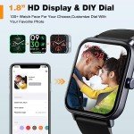 Ink Black Smart Watch with Fitness Tracker & Alexa