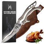 SWYSH Heavy Duty Kitchen Scissors with Leather Sheath