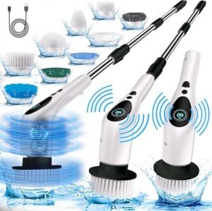 Cordless Electric Spin Scrubber with 9 Heads