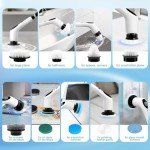 Cordless Electric Spin Scrubber with 9 Heads