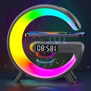 G Shape Wireless Charging Table Lamp & Speaker