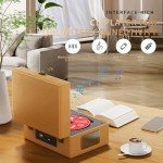 Yintiny Brown Leather CD Player with Speakers