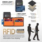 Slim RFID Blocking Leather Wallet for Men - Black & Orange