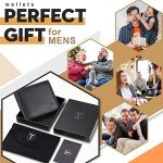 Slim RFID Blocking Leather Wallet for Men - Black & Orange