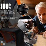Slim RFID Blocking Leather Wallet for Men - Black & Orange