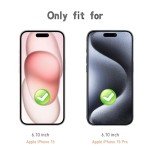 AOKUMA iPhone 15/15 Pro Tempered Glass Screen Protectors
