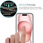 AOKUMA iPhone 15/15 Pro Tempered Glass Screen Protectors