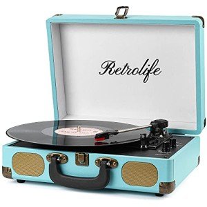Retrolife Bluetooth Vinyl Record Player Suitcase