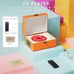 Yintiny Orange Music Box CD Player with Speakers