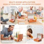Yintiny Orange Music Box CD Player with Speakers