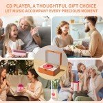 Yintiny Orange Music Box CD Player with Speakers