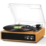 Bluetooth Vinyl Record Player with Built-In Speakers
