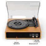 Bluetooth Vinyl Record Player with Built-In Speakers