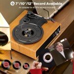 Bluetooth Vinyl Record Player with Built-In Speakers