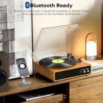 Bluetooth Vinyl Record Player with Built-In Speakers
