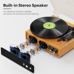 Bluetooth Vinyl Record Player with Built-In Speakers