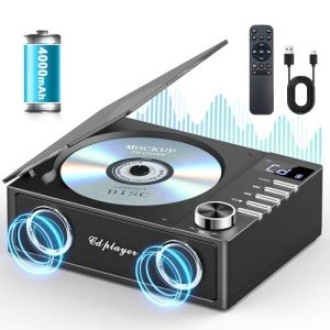 Bluetooth CD Player with Remote and Dual Speakers