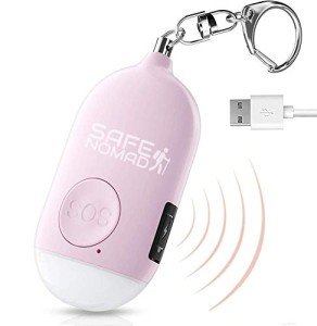 Pink Personal Safety Alarm with LED Flashlight