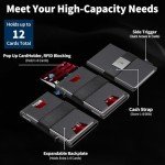 Slim RFID Blocking Metal Wallet for Men - Black