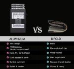 Slim RFID Blocking Metal Wallet for Men - Black