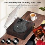 FYDEE Bluetooth Vinyl Record Player with Speakers