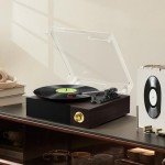 FYDEE Bluetooth Vinyl Record Player with Speakers