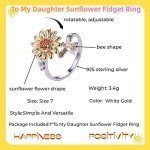 Sunflower Fidget Ring for Anxiety Relief - Silver