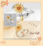 Sunflower Fidget Ring for Anxiety Relief - Silver