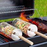 Nesting Grill Baskets with Wooden Handle - BBQ Essential