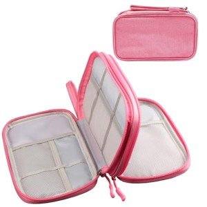 Waterproof Travel Gadget Organizer Bag - Pink