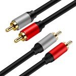 Gold-Plated 1M RCA Male Audio Cable