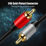 Gold-Plated 1M RCA Male Audio Cable