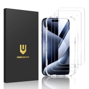 iPhone 15 Pro Max Tempered Glass Screen Protector Set