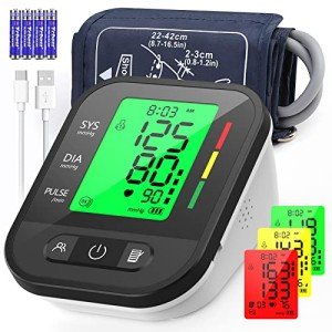 KKmier Upper Arm Blood Pressure Monitor with LCD Display