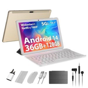 AXETOP 10" Android Tablet with Keyboard & Accessories