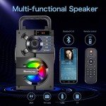 Wireless Portable Bluetooth Speaker with Subwoofer & LED Lights