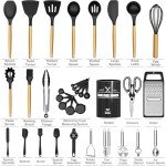 34PCS Silicone Kitchen Utensils Set with Holder