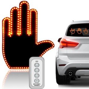 Funny Middle Finger LED Car Light with Remote