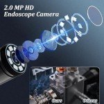 HD Endoscope Inspection Camera with 8 LED Lights